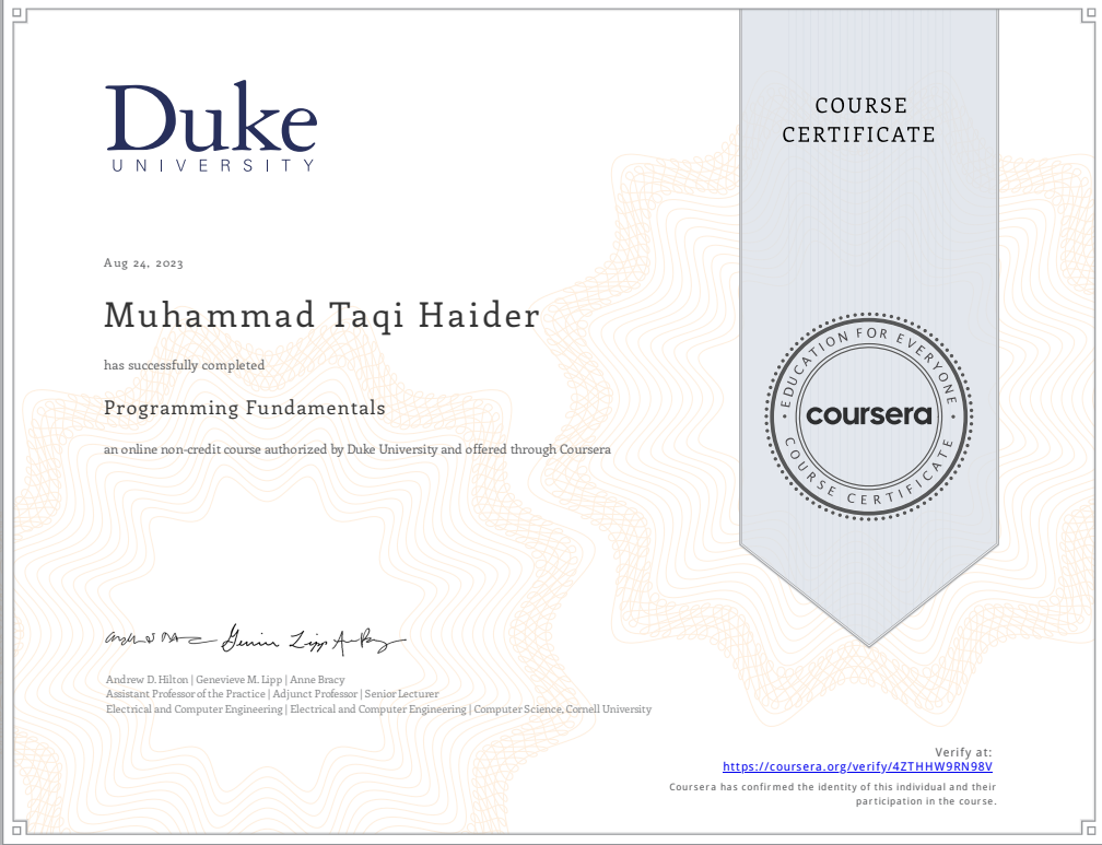  Programming Fundamentals